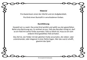 Vorschau - Spiele - Würfelspiele Set Addition und Subtraktion im Zahlenraum 1000 6-fach differenziert - Seite 1