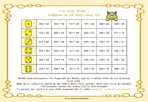 Vorschau - Spiele - Würfelspiele Set Addition und Subtraktion im Zahlenraum 1000 6-fach differenziert - Seite 3