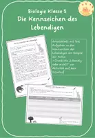 Vorschau - Arbeitsblätter - Materialpaket - Die Kennzeichen des Lebendigen - Deckblatt