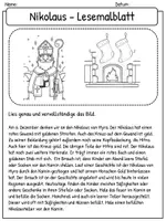Vorschau - Arbeitsblätter - Lesemalblätter: Nikolaus (3./4. Klasse) - Seite 1