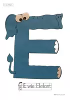 Vorschau - Mal- und Bastelvorlagen - Buchstabentier E wie Elefant – Buchstabenheft Grundschule (Klasse 1) | Buchstabeneinführung, Bastelvorlage & Anfangsunterricht - Seite 1