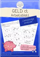 Vorschau - Arbeitsblätter - Geld: Centbeträge ermitteln (Zahlenraum 100) - Deckblatt