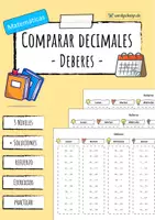 Vista previa - Hojas de trabajo - Comparar números decimales - Paquete de juegos - página 1