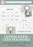 Vorschau - Arbeitsblätter - Lupenlesen - Laute, Silben und Wörter Teil 1: I, M, A, L, O, T, S, E, P - Deckblatt
