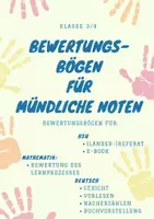 Vorschau - Arbeitsblätter - Bewertungsbögen für mündliche Noten 3/4 - Deckblatt