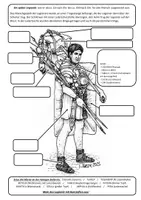 Vorschau - Mal- und Bastelvorlagen - Arbeitsblatt: später Legionär mit Marschgepäck (mit Lösung) - Seite 2