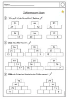 Vorschau - Stundenentwürfe - Zahlenmauern: Minus im Zahlenraum 100 erforschen und wiederholen - Unterrichtseinheit 3/6 (Klasse 2) - Seite 1