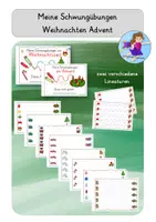 Vorschau - Arbeitsblätter - Schwungübungen Weihnachten Advent Graphomotorik - Deckblatt