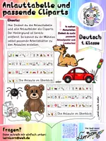 Vorschau - Arbeitsblätter - Anlauttabelle mit passenden Cliparts zur Erstellung eigener Arbeitsblätter - Deckblatt