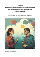 Vorschau - Stationenlernen - Lernversion: Kommunikationsformen und -konventionen mit Monologen und Dialogen - Seite 1