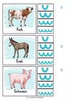 Vorschau - Stationenlernen - Silben schwingen Tiere auf dem Bauernhof - Klammerkarten - Seite 3
