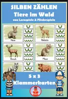 Vorschau - Stationenlernen - Silben schwingen Tiere im Wald - Klammerkarten - Deckblatt