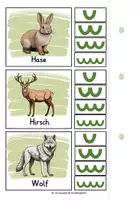 Vorschau - Stationenlernen - Silben schwingen Tiere im Wald - Klammerkarten - Seite 2