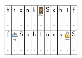 Vorschau - Stationenlernen - Lesefächer Nomen mit Sch des Grundwortschatz Hessens - Seite 3