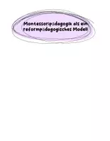 Vorschau - Text - Materialpaket- Montessoripädagogik - Deckblatt