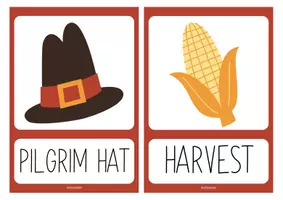 Vista previa - Tarjetas / Manipulativos - THANKSGIVING FLASHCARDS - página 2