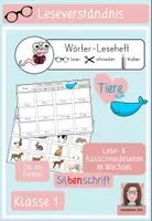 Vorschau - Arbeitsblätter - Wörter-Leseheftchen Tiere Klasse 1_SILBENSCHRIFT - Deckblatt