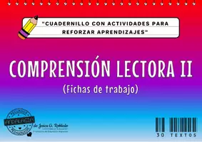 Vista previa - Refuerzo / NEE / Materiales de apoyo - Cuadernillo COMPRENSIÓN LECTORA II - Fichas de Trabajo - Portada