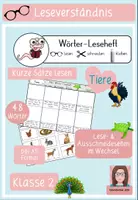 Vorschau - Arbeitsblätter - Mini Leseheft Tiere Klasse 2 - Leseverständnis - Deckblatt