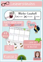 Vorschau - Arbeitsblätter - Mini Leseheft Tiere Klasse 2 - Silbenschrift - Deckblatt