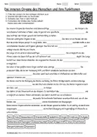 Vorschau - Arbeitsblätter - Arbeitsblatt "Die inneren Organe des Menschen und ihre Funktionen" + interaktive Lösung & MP3 + Mindmap + Infografik - Seite 1