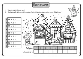 Vorschau - Arbeitsblätter - Mathe - weihnachtliche Rechenspuren - Seite 1