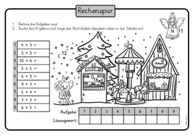 Vorschau - Arbeitsblätter - Materialpaket - weihnachtliche Rechenspuren - Seite 2