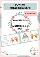 Vorschau - Spiele - Domino Fingerbilder - Zahlzerlegungshaus - Zahlzerlegung 10 - Matheförderung - Deckblatt