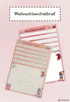 Vorschau - Mal- und Bastelvorlagen - Weihnachtsbrief / Wichtelbrief zum selbst schreiben - Deckblatt