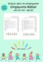 Vorschau - Spiele - Einfach aktiv im Kindergarten - Dingsbums-Rätsel zum Thema „Berufe“ - Deckblatt
