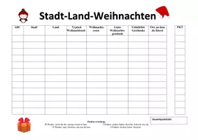 Vorschau - Spiele - Stadt Land Weihnachten - Deckblatt