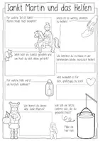 Vorschau - Mal- und Bastelvorlagen - Sankt Martin & Helfen - Kreative Arbeitsblätter / Sketchnotes - Seite 1