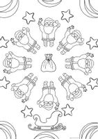 Vorschau - Arbeitsblätter - Winter Mandala Weihnachtsmann Kunst Ausmalbild - Seite 1