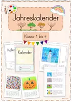 Vorschau - Arbeitsblätter - Jahreskalender (2025) im Kunstunterricht (Klasse 1 bis 4) - Deckblatt