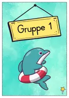 Vorschau - Bildkarten - Gruppenschilder + Stationsschilder - Delfin für die Delfinklasse - Seite 1