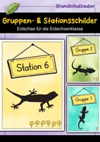 Vorschau - Bildkarten - Gruppenschilder + Stationsschilder - Eidechse für die Eidechsenklasse - Deckblatt