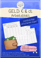 Vorschau - Arbeitsblätter - Geld: Geldbeträge verschieden legen - Deckblatt