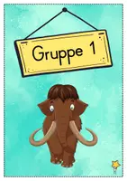 Vorschau - Bildkarten - Gruppenschilder + Stationsschilder - Mammut für die Mammutklasse - Seite 1