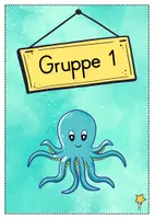 Vorschau - Bildkarten - Gruppenschilder + Stationsschilder - Oktopus für die Oktopusklasse - Seite 1