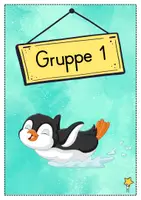 Vorschau - Bildkarten - Gruppenschilder + Stationsschilder - Pinguin für die Pinguinklasse - Seite 1