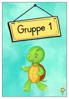 Vorschau - Bildkarten - Gruppenschilder + Stationsschilder - Schildkröte für die Schildkrötenklasse - Seite 1