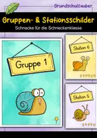Vorschau - Bildkarten - Gruppenschilder + Stationsschilder - Schnecke für die Schneckenklasse - Deckblatt