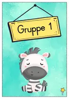 Vorschau - Bildkarten - Gruppenschilder + Stationsschilder - Zebra für die Zebraklasse - Seite 1