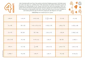 Vorschau - Arbeitsblätter - Multiplikation rationaler Zahlen - Spiel - Seite 2
