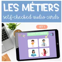 Aperçu - Apprentissages en autonomie - Les professions Métiers BOOM CARDS Audio SET 1 - Page de couverture