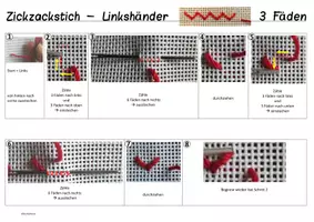 Vorschau - Bildkarten - Sticken Lernkarte Zickzackstich für Rechts- und Linkshänder - Seite 2