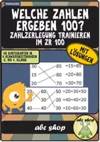 Vorschau - Stationenlernen - Welche Zahlen ergeben 100? Kopfrechnen im ZR 100, 6-fach differenziert - Deckblatt
