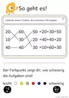 Vorschau - Stationenlernen - Welche Zahlen ergeben 100? Kopfrechnen im ZR 100, 6-fach differenziert - Seite 1