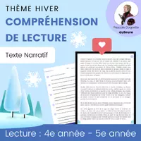 Aperçu - Feuilles d'exercices - Compréhension de Lecture Hiver Texte Narratif - Page de couverture