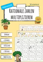 Vorschau - Arbeitsblätter - Multiplikation negativer Zahlen - Deckblatt